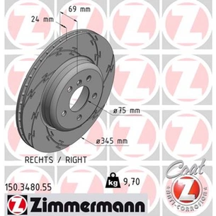 Гальмівний диск ZIMMERMANN 150.3480.55 зображення 1