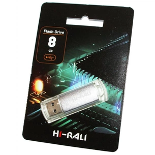 USB флеш накопичувач Hi-Rali 8GB Rocket Series Silver USB 2.0 (HI-8GBVCSL) зображення 1