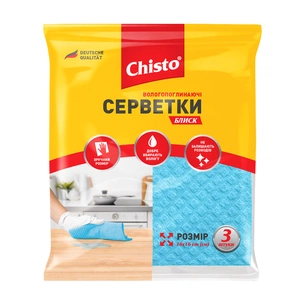 Серветки для прибирання Chisto Блиск вологопоглинаючі 3 шт. (4820164151129) зображення 1