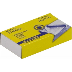 Скоби для канцелярського степлера №24/6 1000шт., ЛЮКС Buromax (BM.4412) зображення 1