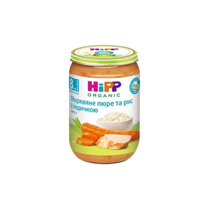 Дитяче пюре HiPP Organic Морква з рисом та індичкою, 220 г (9062300134435) зображення 1
