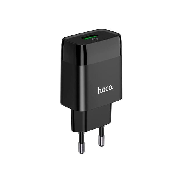 Зарядное устройство HOCO C72Q Glorious USB QC3.0 18W Black (6931474732507) - изображение 1