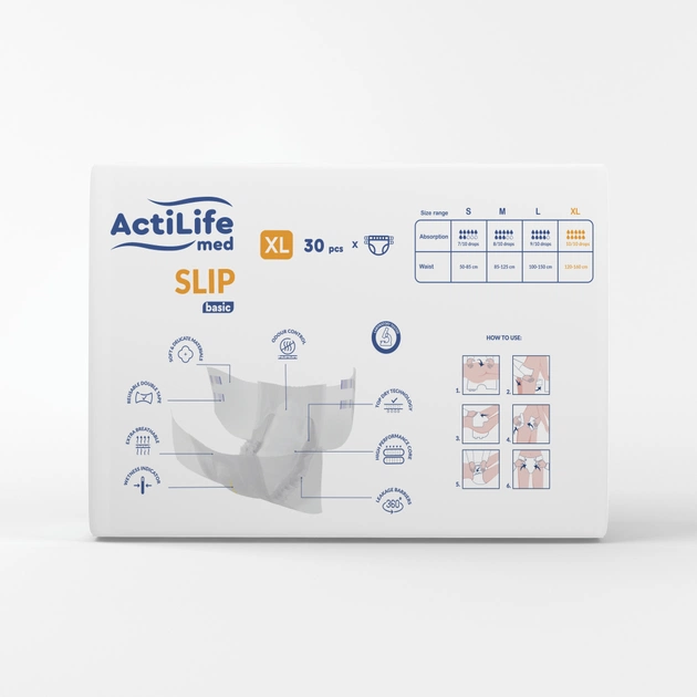 Подгузники для взрослых ActiLife Med Basic XL, 30 шт (4820174981655) - изображение 2
