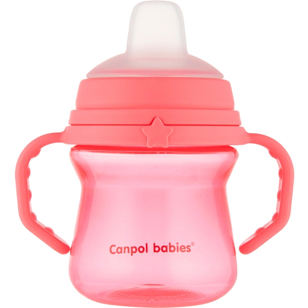 Поильник-непроливайка Canpol babies с силиконовым носиком FirstCup 150 мл Розовая (56/614_pin) - изображение 1