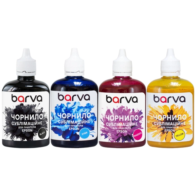 Чернила Barva Epson sublimation 4х100 мл, BK/C/M/Y SET (SUB-100-MP) - изображение 1