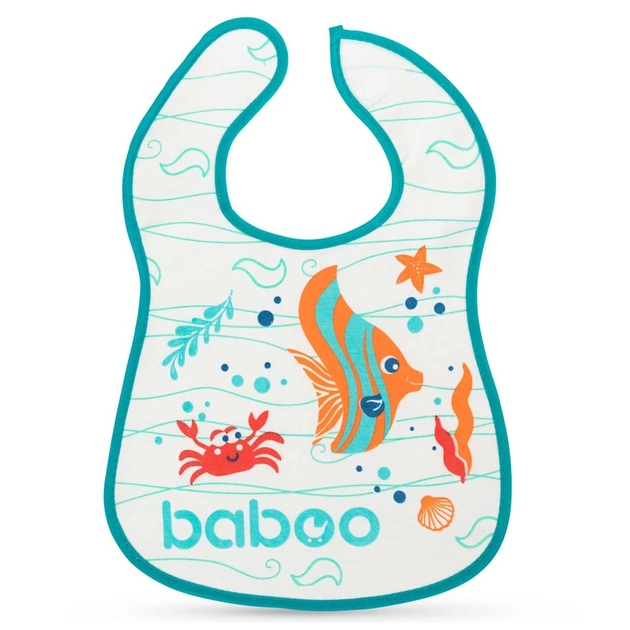Слинявчик Baboo бавовняний Sea Life, 3+ місяців (білий) (11-010) - изображение 1