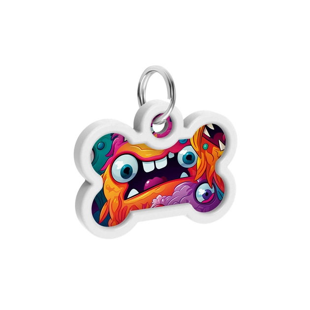 Адресник для тварин WAUDOG Smart ID з QR паспортом "Зубасті монстри", кістка 40х28 мм (231-4048) - picture 4