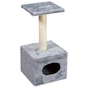 Дряпка (кігтеточка) для котів Природа Д1 з будкою (сіра) (4820157403068) - зменшене зображення 1