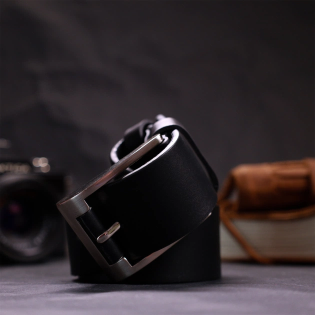 Ремінь Grande Pelle Під джинси з натуральної шкіри Чорний (11687) - зображення 9