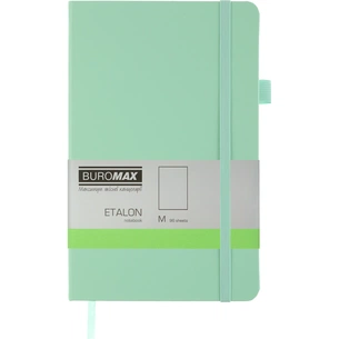 Книга записная Buromax Etalon 125x195 мм 96 листов без линовки обложка из искусственной кожи Мятная (BM.291060-38) изображение 1