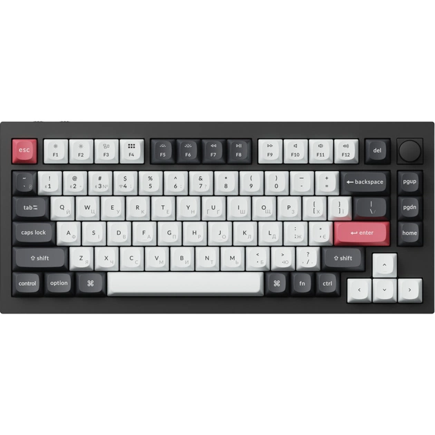 Клавіатура Keychron Q1 HE Magnetic Switch RGB UA Black (Q1H-M1-UA) - зображення 1