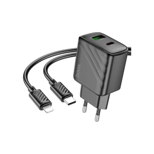 Зарядний пристрій HOCO CS23A USB-C PD30W + 1xUSB QC3.0 + cable USB-C to Lightning black (6942007609951) зображення 1