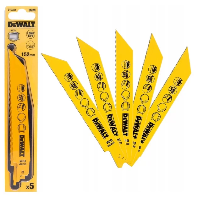 Полотно DeWALT для шабельних пилок, біметалічний, швидкий пропил, 152 мм, 18 TPI, 5 шт (DT2384) - picture 3