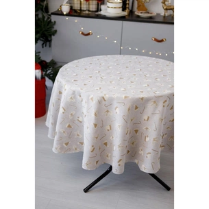 Скатертина Прованс Шапочки на бежевому Dх136 см (036814) зображення 1