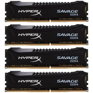 Модуль пам'яті для комп'ютера DDR4 16GB (4x4GB) 2400 MHz HyperX Savage Black Kingston Fury (ex.HyperX) (HX424C12SBK4/16) зображення 1