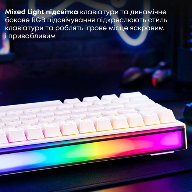 Клавіатура Ajazz NK68 Red Switch USB UA White (NK68-R-W) - picture 9