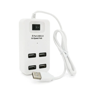 Концентратор Voltronic USB 2.0 to 4xUSB with power switch white (YT-HWS4-W) зображення 1