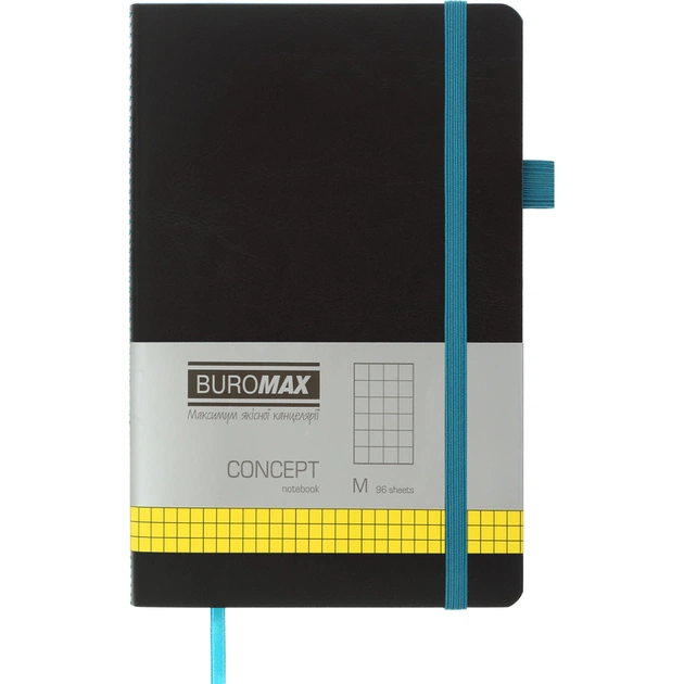 Книга записная Buromax Concept 125x195 мм 96 листов в клетку обложка из искусственной кожи Салатовая (BM.291162-15) - изображение 1