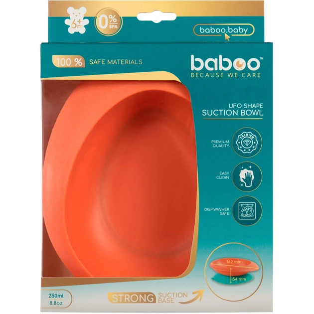 Тарілка дитяча Baboo Ufo з основою-присоскою, від 6 місяців (персик) (9-031) - picture 6