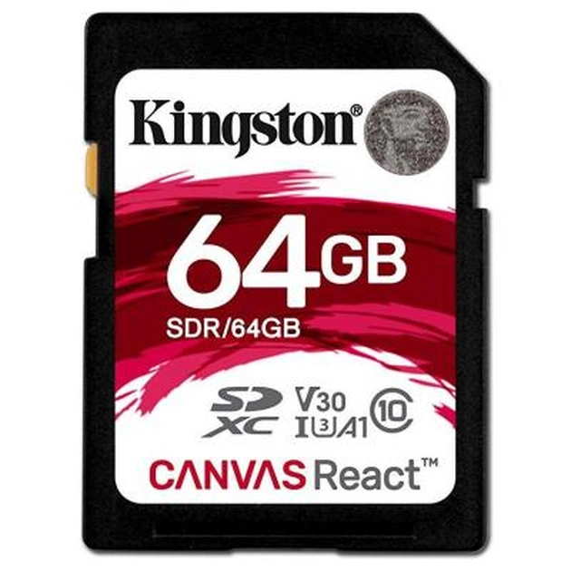 Карта пам'яті Kingston 64GB SDXC class 10 UHS-1 U3 (SDR/64GB) - изображение 1