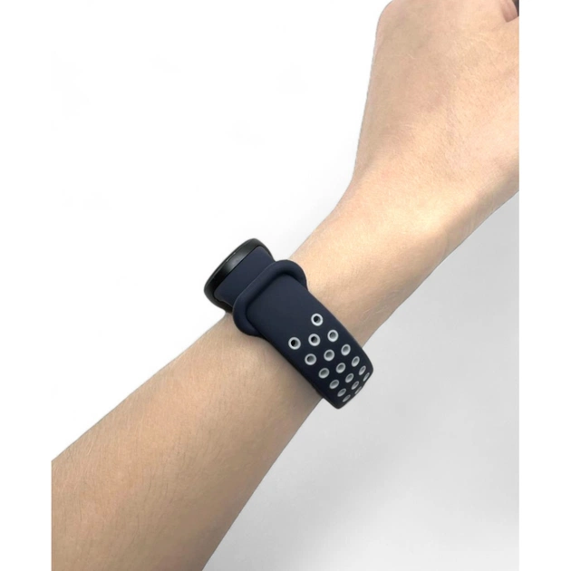 Ремінець до фітнес браслета BeCover Vents Style для Xiaomi Mi Smart Band 9 Blue-White (711987) - picture 8
