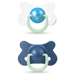 Пустушка Suavinex Синій кит 4-18 мес 2 шт. нічна (307007) зображення 1