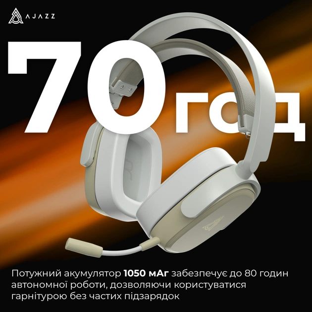 Навушники Ajazz AHM09 MAX 3-Mode Gray/White (AHM09-MAX-GW) - picture 10
