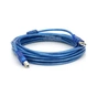 Кабель для принтера USB 2.0 AM/BM 5.0m ferrite blue Ritar (YT-AM/BM-5.0TBL) - зменшене зображення 1