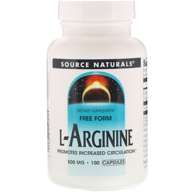 Амінокислота Source Naturals L-Аргінін 500мг, 100 капсул (SN1687) - зображення 1