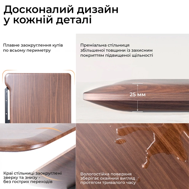 Комп`ютерний стіл Sihoo D07 Walnut/Black (D07B-101/D07J-101-AB) - зображення 10