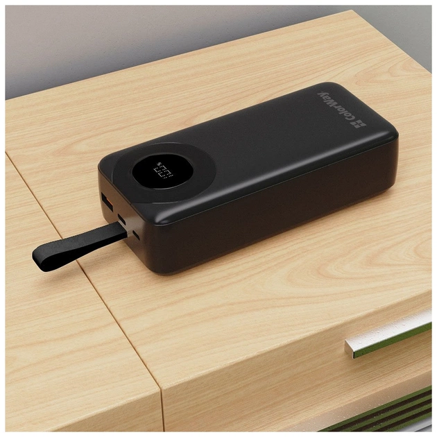 Батарея універсальна ColorWay 30 000 mAh EnergyPlus PD/18W, QC3.0/22.5W, Black (CW-PB300LPB4BK-PDD) - зображення 8