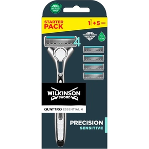 Бритва Wilkinson Sword Quattro Sensitive + 4 змінні картриджі (4027800299805) зображення 1