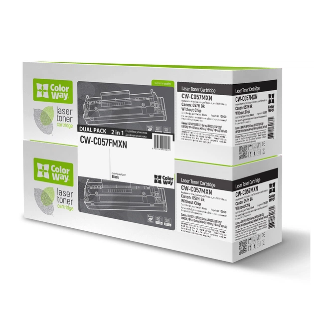 Картридж ColorWay для CANON 057H Black без чипа DUAL PACK (CW-C057FMXN) - зображення 1