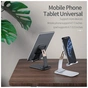 Подставка для планшета и телефона Knight Foldable Desk Mobile Phone Holder Stand (Alloy) White Essager (EZJZM-QS02) - уменьшенное изображение 3