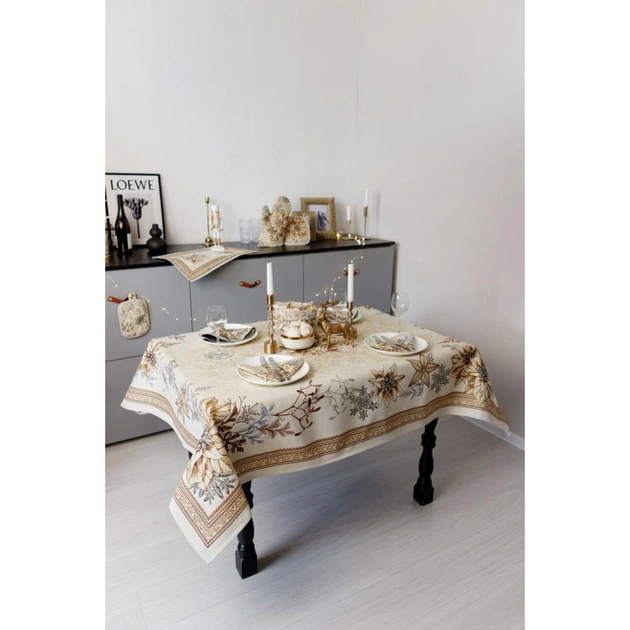 Скатертина Прованс гобеленова з велюром Золоте свято 135х180 см (036317) - picture 8