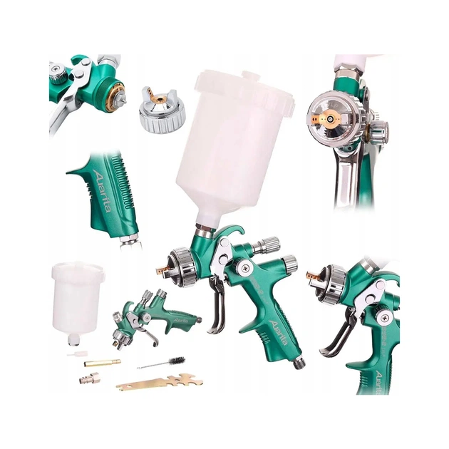 Фарбопульт Toptul пневматичний LVLP верх.пласт.бачок 600мл, (898-2-1.4LP) - picture 3