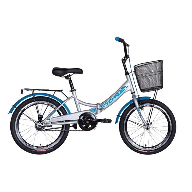 Велосипед Formula 20" SMART рама-13" 2021 багажник + кошик Silver/Blue (OPS-FR-20-062) - зображення 1