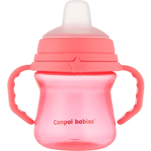 Поїльник-непроливайка Canpol babies з силіконовим носиком FirstCup 150 мл Рожева (56/614_pin) зображення 1