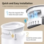Універсальний посуд для тварин Uahpet Поїлка Glow Wireless Pet Fountain (UYSJ05QD) - уменьшенное изображение 9