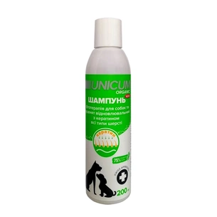 Шампунь для тварин Unicum ORGANIC для собак з кератином 200 мл (4820150206291) зображення 1