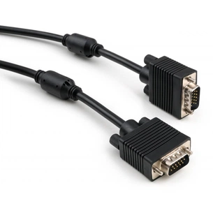 Кабель мультимедійний VGA 10.0m ferrits Vinga (VCPVGAF10BK) зображення 1