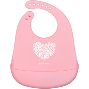 Слинявчик Canpol babies Pastel силіконовий з кишенькою рожевий (74/024_pin) зображення 1