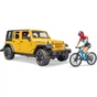Спецтехніка Bruder Джип Jeep Rubicon з фігуркою велосипедиста на спортивному мо (02543) - зменшене зображення 3