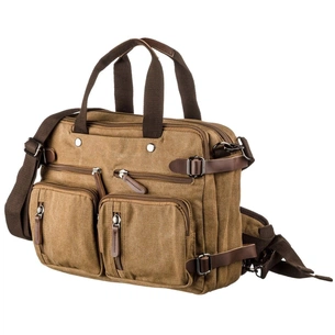 Сумка Vintage Трансформер текстильна велика Пісочна (20152) зображення 1