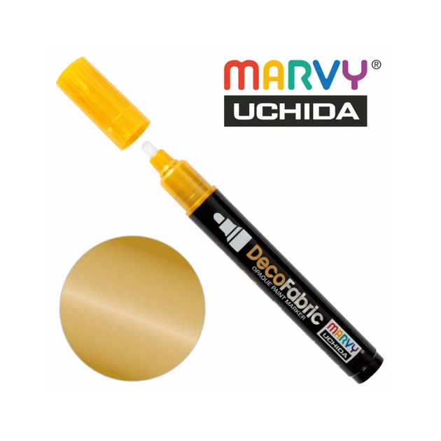 Художественный маркер Marvy для росписи тканей, Золото, односторонний, #223, DecoFabric (028617255903) - изображение 1