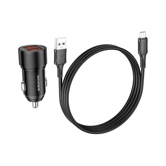 Зарядний пристрій BOROFONE BZ19B charger set (Micro) 2 x USB Black (6941991101502) - зображення 1