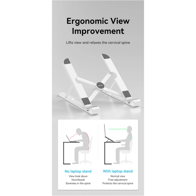 Підставка до ноутбука Vention Laptop X-type Stand White ABS 83-170мм (KDNW0) - picture 4