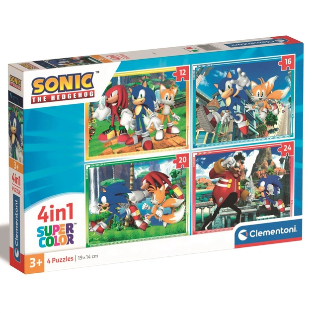 Пазл Clementoni 4 в 1 Sonic, 12,16,20 та 24 елементи (21522) - зображення 1