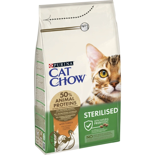 Сухий корм для кішок Purina Cat Chow Sterilised з індичкою 1.5 кг (7613287329516) - picture 1