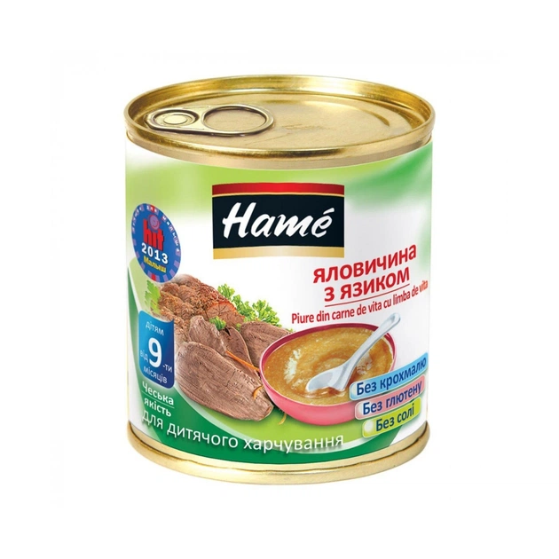 Дитяче пюре Hame яловичина з язиком, 100 г (8595139764845) - зображення 1